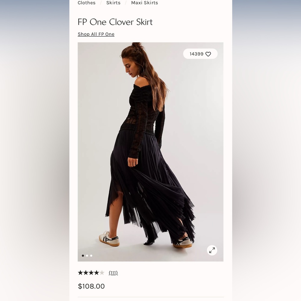 Free People One Clover Skirt NWOT